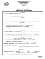 Form CD100 Articles of Amendment of Articles of Incorporation - Georgia (United States), Page 2
