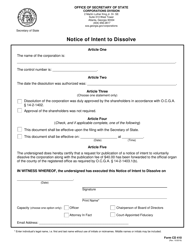 Form CD410 Notice of Intent to Dissolve - Georgia (United States), Page 2