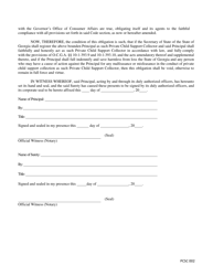 Form PCSC002 Registration of Private Child Support Collector Surety Bond - Georgia (United States), Page 2