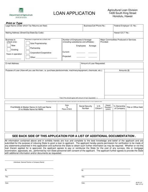 Form AL321-01  Printable Pdf