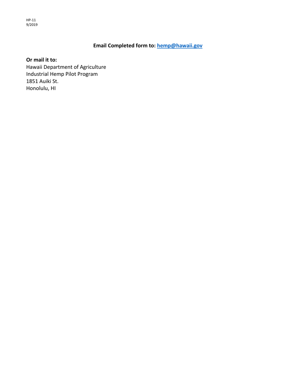 Form HP-11 Domestic Seed / Propagule Request Form - Hawaii, Page 3