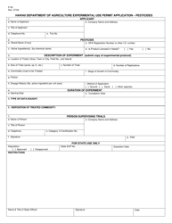 Form P-35 Experimental Use Permit Application - Pesticides - Hawaii