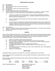 Form P-35 Experimental Use Permit Application - Pesticides - Hawaii, Page 2