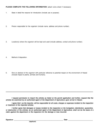 Form PQ-7 Permit Application for Restricted Commodities Into Hawaii - Hawaii, Page 2