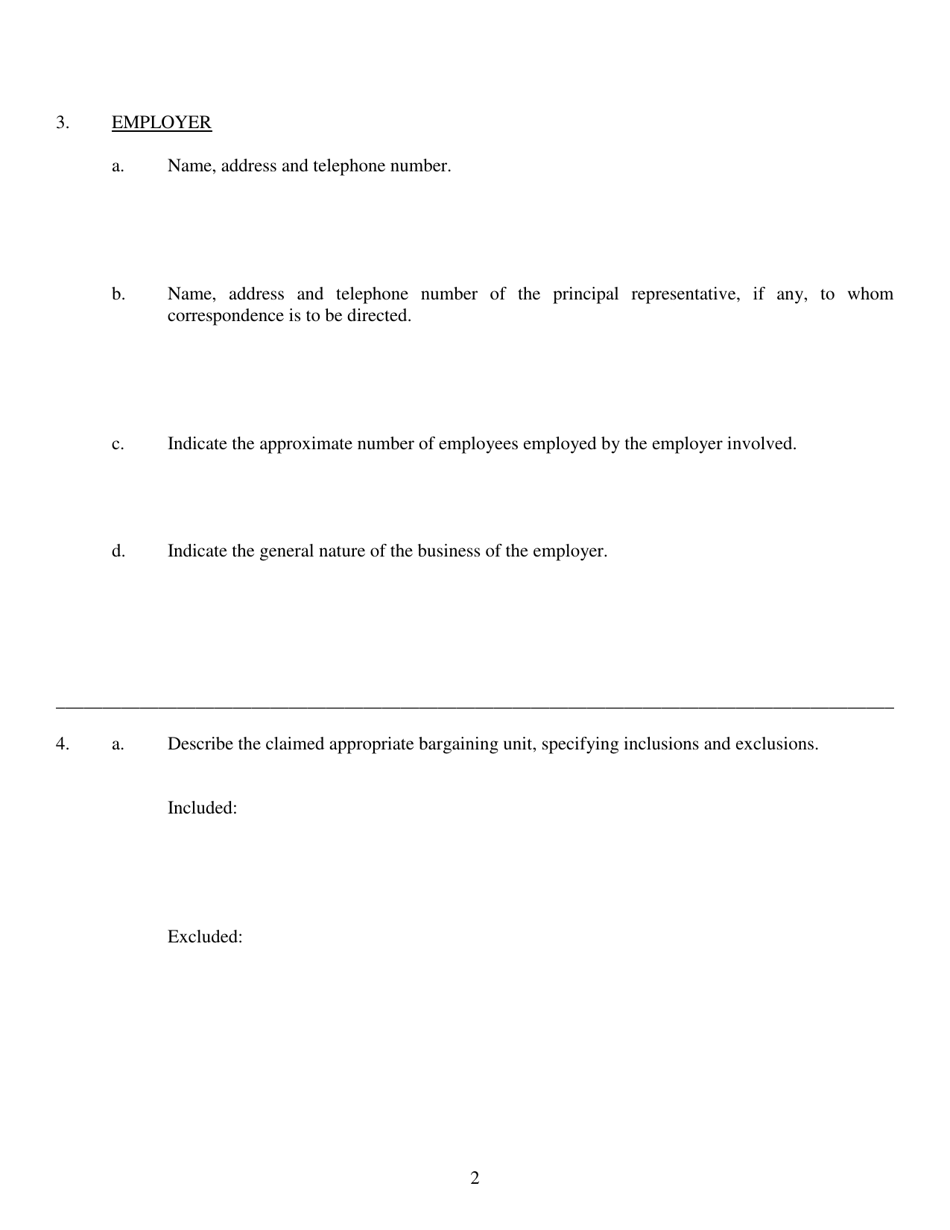 Form HLRB-8 Petition for Determination of Collective Bargaining Unit and Election of Collective Bargaining Representative - Hawaii, Page 2