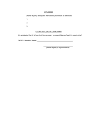 Form HLRB-17 Sample Format for Hiosh Initial Conference Statement - Hawaii, Page 3
