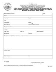 Application for Design &amp; Fabrication/Repair/Installation of Non Boiler External Piping (Nbep) - Hawaii, Page 2