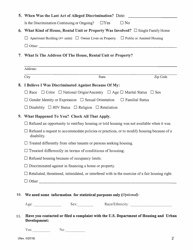 Hawaii Civil Rights Commission Pre-complaint Questionnaire - Real Property Transactions - Hawaii, Page 4