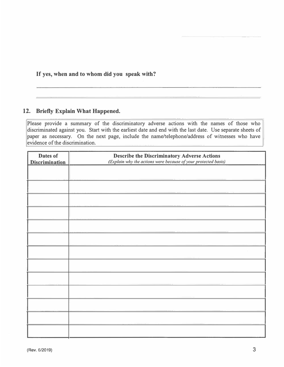 Hawaii Hawaii Civil Rights Commission Pre-complaint Questionnaire