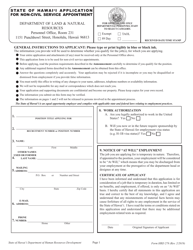 Form HRD278 &quot;Application for Non-civil Service Appointment&quot; - Hawaii
