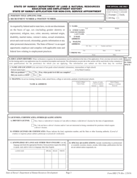 Form HRD278 Application for Non-civil Service Appointment - Hawaii, Page 3