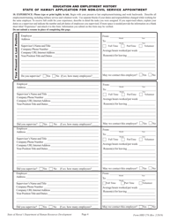 Form HRD278 Application for Non-civil Service Appointment - Hawaii, Page 4