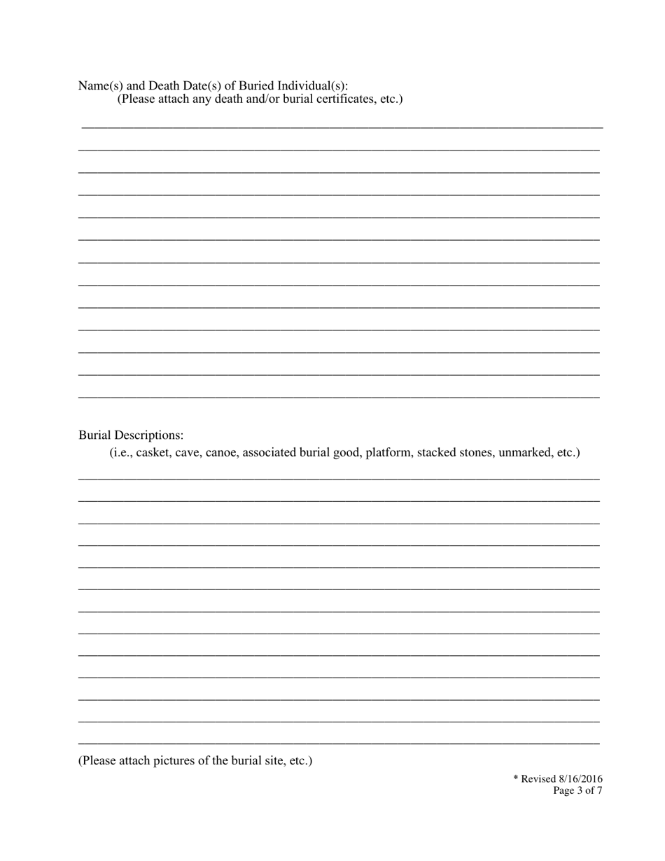 Burial Registration Form - Hawaii, Page 3