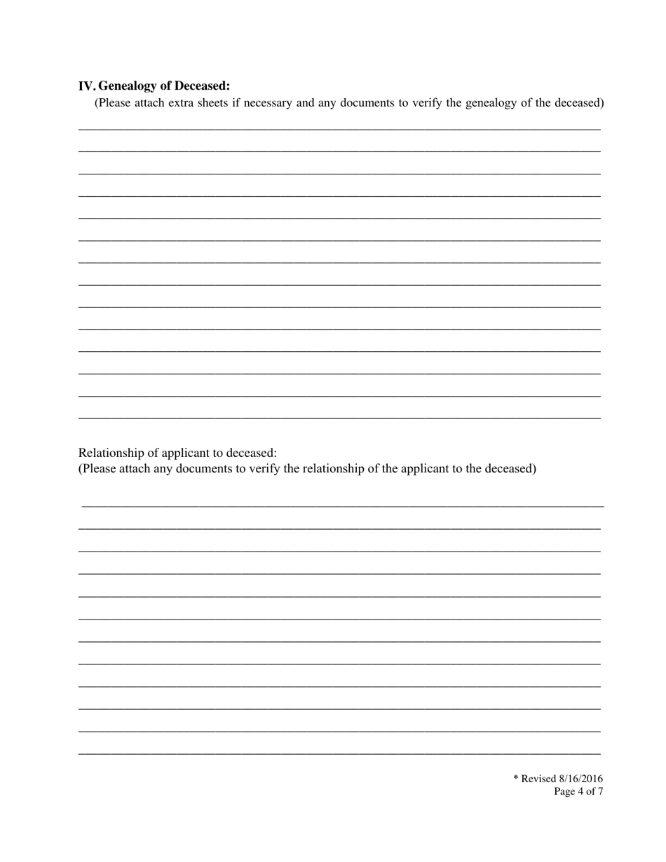 Burial Registration Form - Hawaii, Page 4