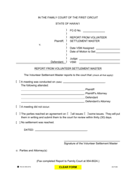 Form AD-P-858 &quot;Report From Volunteer Settlement Master&quot; - Hawaii