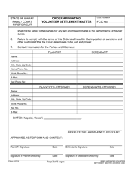 Form AD-P-857 Order Appointing Volunteer Settlement Master - Hawaii, Page 3