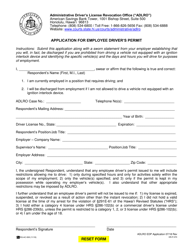 Document preview: Form DR-P-070 Application for Employee Driver's Permit - Hawaii