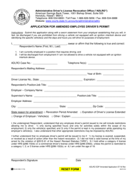 Document preview: Form DR-P072 Application for Amended Employee Driver's Permit - Hawaii