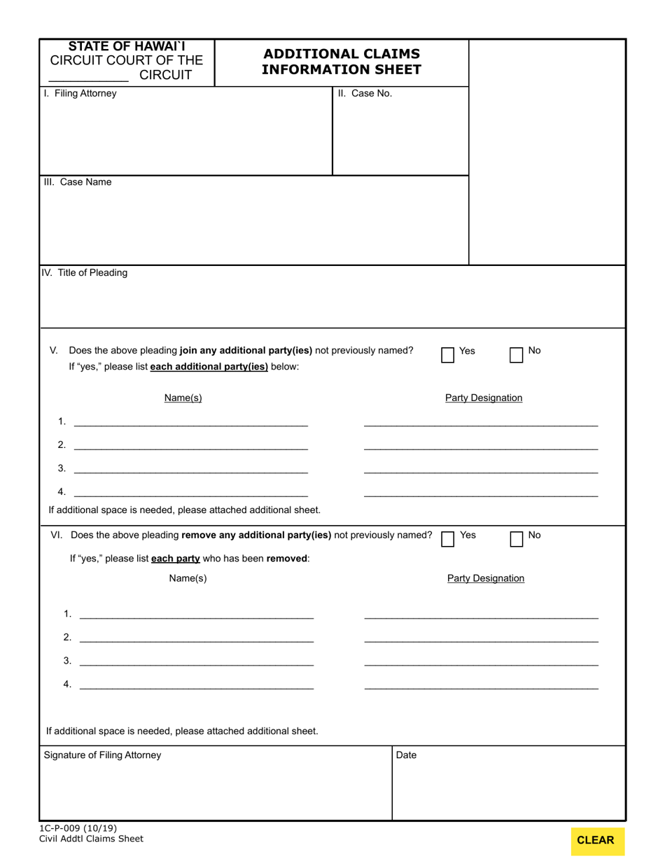 Form 1c P 009 Fill Out Sign Online And Download Fillable Pdf Hawaii Templateroller 4479