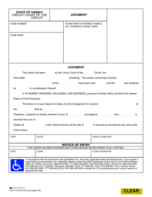 Form 1C-P-619 Printable Pdf