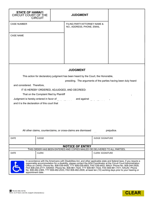 Form 1C-P-622 Printable Pdf