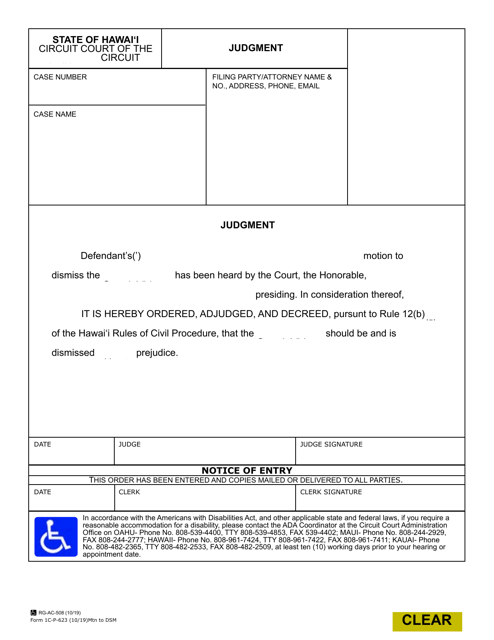 Form 1C-P-623 Printable Pdf