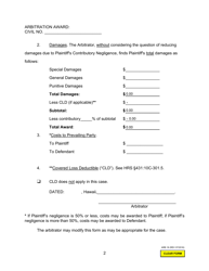 Form 1C-P-517 Arbitration Award (Comparative Negligence) - Hawaii, Page 2
