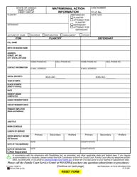 Form 1F-P-082 Matrimonial Action Information - Hawaii