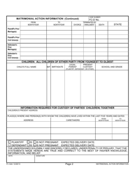 Form 1F-P-082 Matrimonial Action Information - Hawaii, Page 2