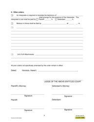 Form 1F-P-763 Settlement Conference Order (Pretrial Order) - Hawaii, Page 4