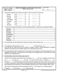 Form 1F-P-1053 Order Regarding Supervised Visitation - Hawaii, Page 2