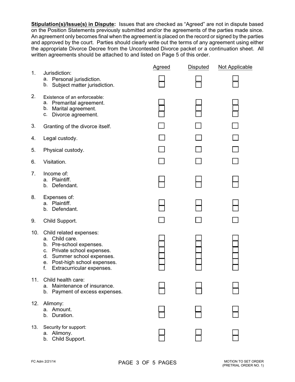 Form 1F-P-762 Motion Set Order (Pretrial Order 1) - Hawaii, Page 3
