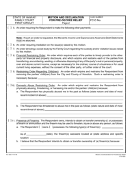 Form 1F-P-816 Motion and Declaration for Pre-decree Relief - Hawaii, Page 2