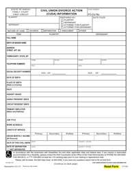 Document preview: Form 1F-P-833 Civil Union Divorce Action (CUDA) Information - Hawaii
