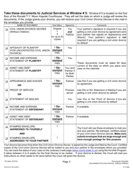 Form 1F-P-848 Document Checklist for Uncontested Civil Union Divorce (Without Children) - Hawaii, Page 3