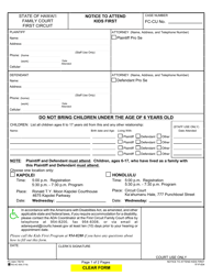 Form 1F-P-834 Notice to Attend Kids First - Hawaii