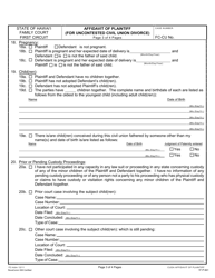 Form 1F-P-841 Affidavit of Plantiff (For Uncontested Civil Union Divorce) - Hawaii, Page 3