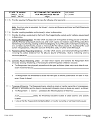 Form 1F-P-850 Motion and Declaration for Pre-decree Relief - Hawaii, Page 2