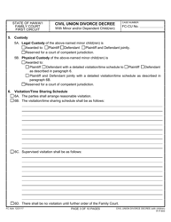 Form 1F-P-843 Civil Union Divorce Decree - Hawaii, Page 3