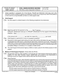 Form 1F-P-843 Civil Union Divorce Decree - Hawaii, Page 4