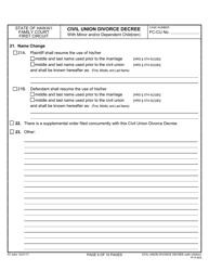 Form 1F-P-843 Civil Union Divorce Decree - Hawaii, Page 9