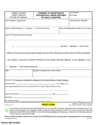 Document preview: Form 1F-P-1038 Consent by Adult Adoptee's Spouse/Civil Union Partner - Hawaii