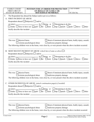 Form 1F-P-754 Petition for an Order for Protection on Behalf of a Family or Household Member(S) - Hawaii, Page 2