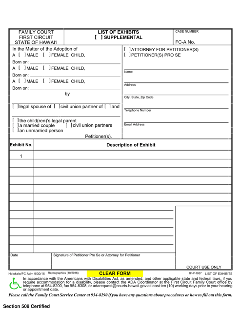 Form 1F-P-1057  Printable Pdf