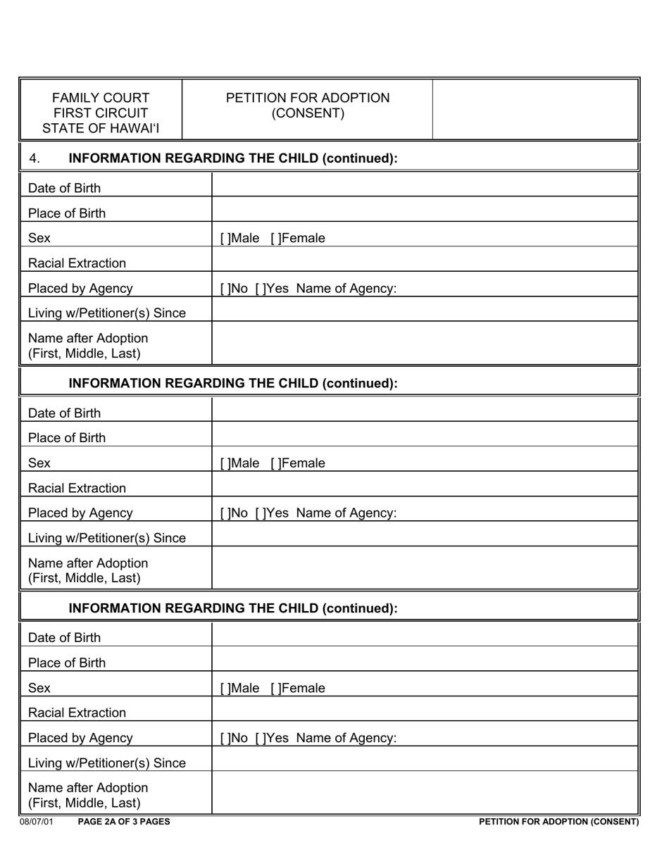 Form 1F-P-2024 Petition for Adoption (Consent) - Hawaii, Page 3