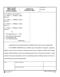 Document preview: Form 1F-P-2026 Order for Service by Mail - Hawaii