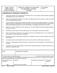 Form 1F-P-2009 Specific Consent to Adoption - Hawaii, Page 4