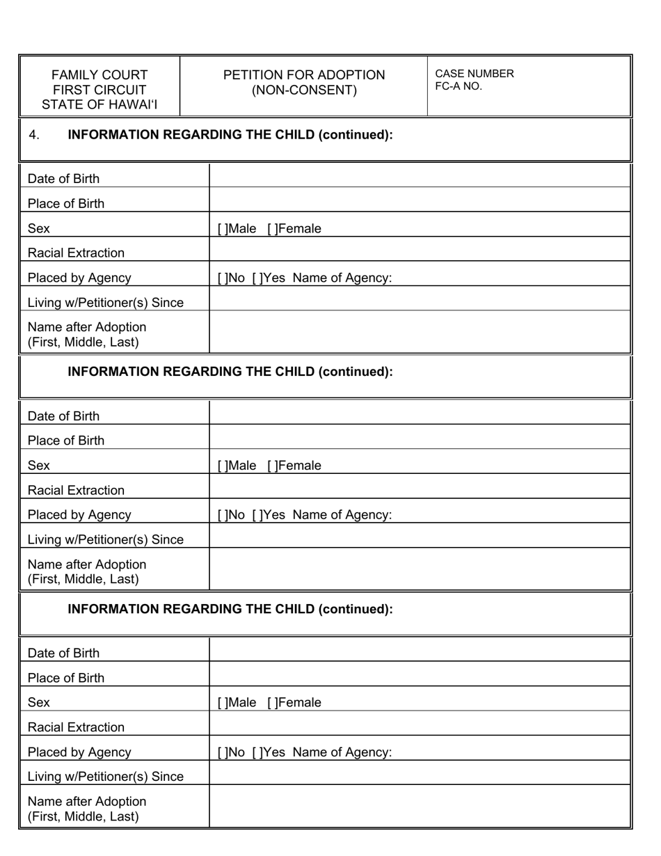 Form 1F-P-2023 Petition for Adoption (Non-consent) - Hawaii, Page 3