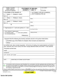 Document preview: Form 1F-P-699 Exhibit 1, 2 Statement of Mailing - Hawaii