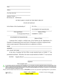 Document preview: Form 1F-P-2015 Exhibit 1, 2 Statement of Mailing - Hawaii